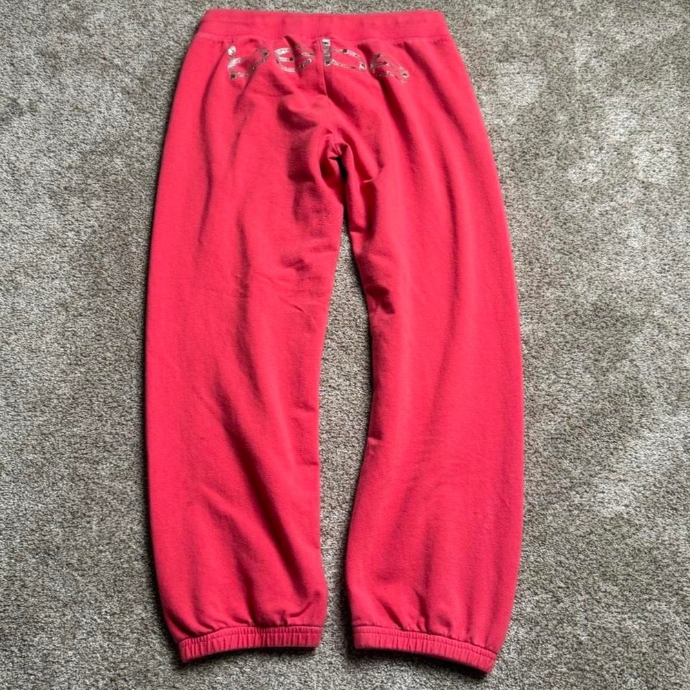 PINK BEBE RHINESTONE LOW RISE SWEATPANTS